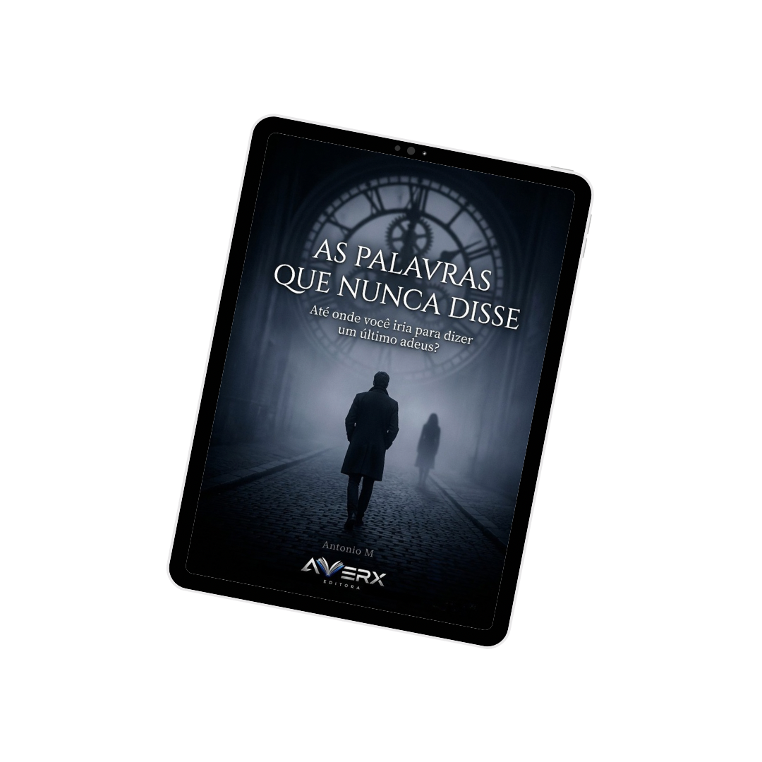 Livro digital As Palavras Que Nunca Disse exibido em um tablet
